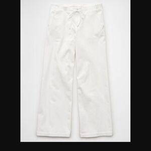 American Eagle Women's White Dreamy drape Wide Leg Pant/Low Rise/NWT